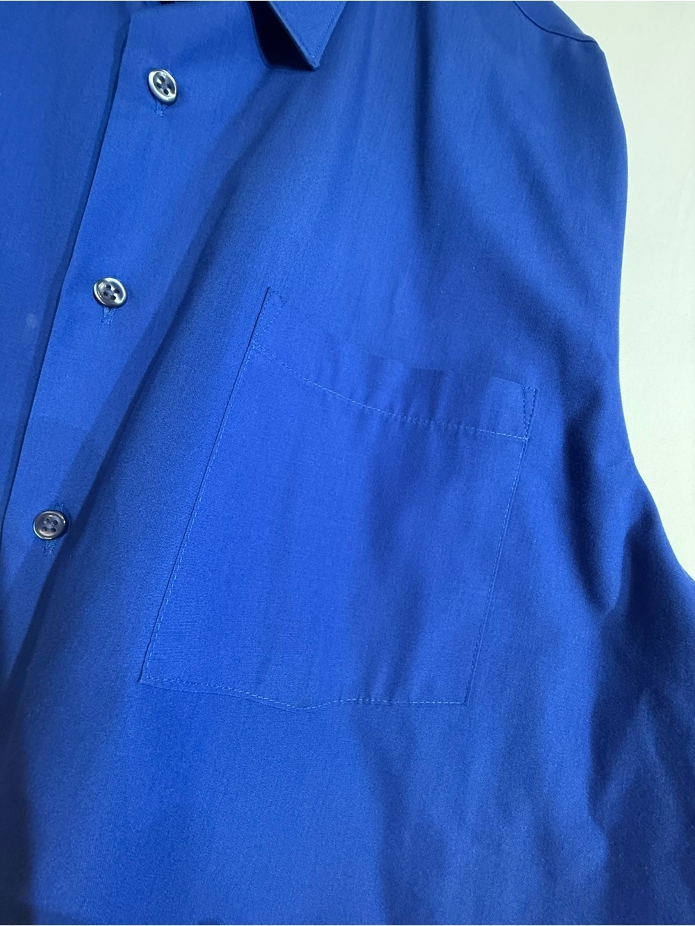 Van Heusen Poplin Fitted Electric Blue Long Sleeve Dress Shirt 17” Neck 32/33 - Picture 6 of 7